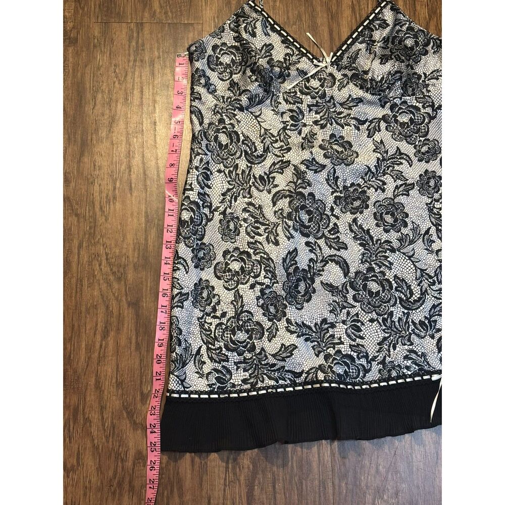 gilligan o'malley dainty y2k black‎ white lace feminine slip dress sz L coquette - Picture 5 of 6